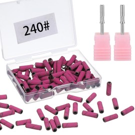 100 Pcs (240 Grit Rose Red) 240 Extreme Fine Grit Nail File Sanding Bands for Nail Drill with 3.1mm Mandrel Bit, Small Sanding Bands Nails Drill Bit, Extreme Fine Grits Mini Sandings Band