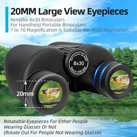 Kenpiko 8x30 Powerful Binocular for Adults with Tripod, High Resolution HD Binoculars for Adults with Phone Adapter, Waterproof Compact Binoculars for Bird Watching, Hiking, Travelling Hunting