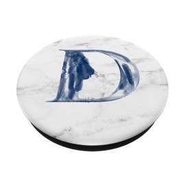 WHITE BLACK GREY MARBLE PHONE GRIP BLUE D LETTER D INITIAL D