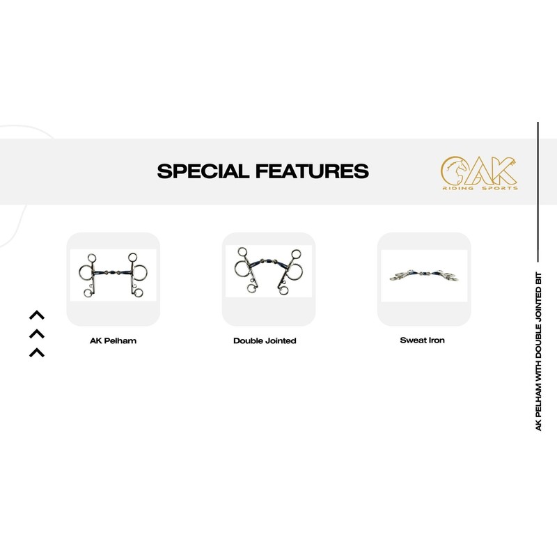 AK Pelham with Double Jointed Bit in Sweat Iron Horse