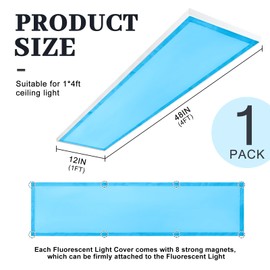 Wowangce 1 x 4 Feet Fluorescent Covers for Ceiling Lights Magnetic Ceiling Light Cover with 8 Magnets for School Classroom Home Office Drop Lamp Decor(Classic Style,Warm Yellow)