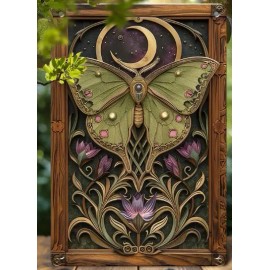 Unbranded METAL ART-Purple Luna Moth and Moon Wall Art - Home Decor Enthusiasts