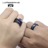 Couple Ring Bridal Set His Hers Black Gold Plated Blue