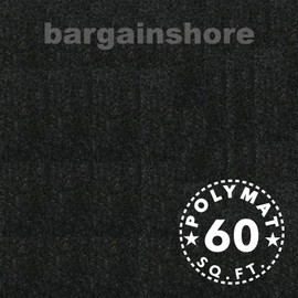 Polymat Audio 16 Ft by 3.75 Ft Wide Black Car Sub Woofer Speaker Box, Dj Enclosure Latex Backed Carpet and Trunk Liner