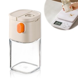 Salt Shaker 2 in 1 Measuring Salt Pot with 0.5g Precise Portion Control 180ml Salt Cellar Salt and Pepper Shakers Salt Control and Seasoning Bottle with Dual Pour Options for Low Sodium Cooking BBQ