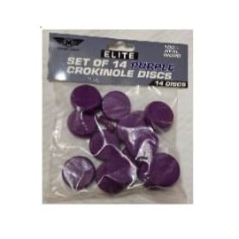 Purple Elite 14 Count Crokinole Discs + Scoring Peg