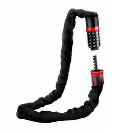 Chain Lock, Bicycle Lock Combination Lock with Numbers and High Security Level Chain Locks Bicycle 5-Digit Resettable Wheel Barrier with Chain Made of Hardened Steel 90-120 cm (Black 120 cm)