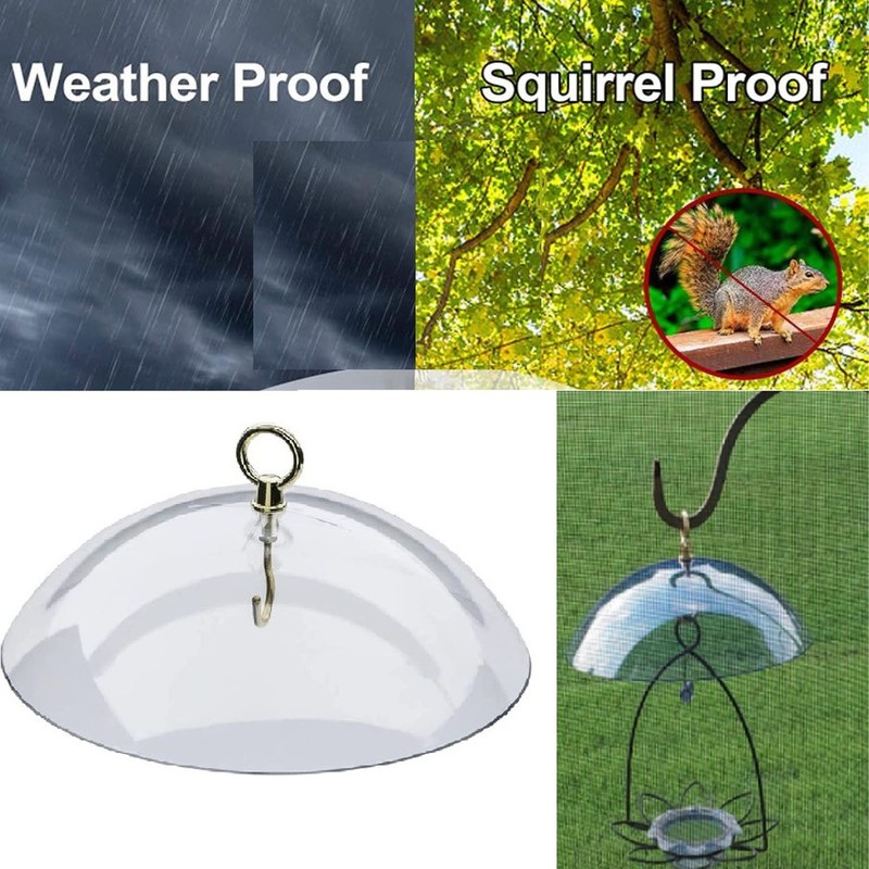 Bird Feeders Protective Cover Prevent Squirrel Clear Bird Feeder Protective