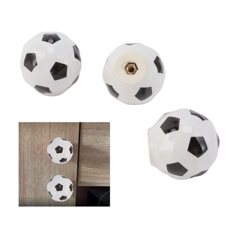 3 Set Football Cabinet Knobs Ball Sports Theme Single Hole