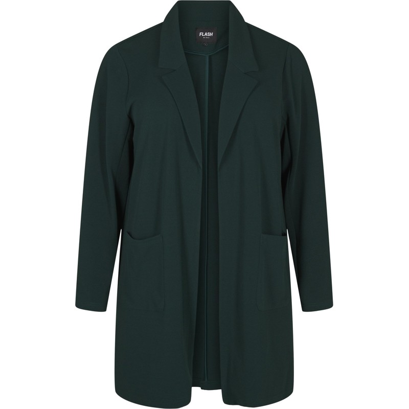Zizzi Flash by Women's Large Sizes Long Blazer Pockets Size,
