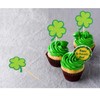 24 Pcs St Patrick's Day Clover Cupcake Toppers, Shamrock Cupcake