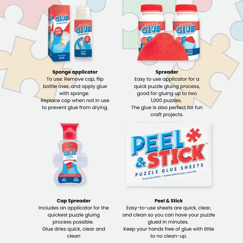 MasterPieces – Puzzle Glue with Wide Plastic Spreader, Easy to