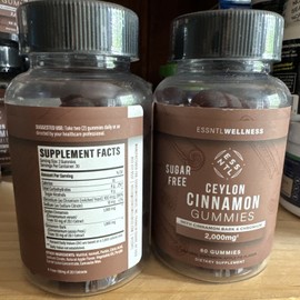 Purify Life Essntl Wellness Sugar-Free Ceylon Cinnamon Gummies 2,000Mg 60 Gummies x2