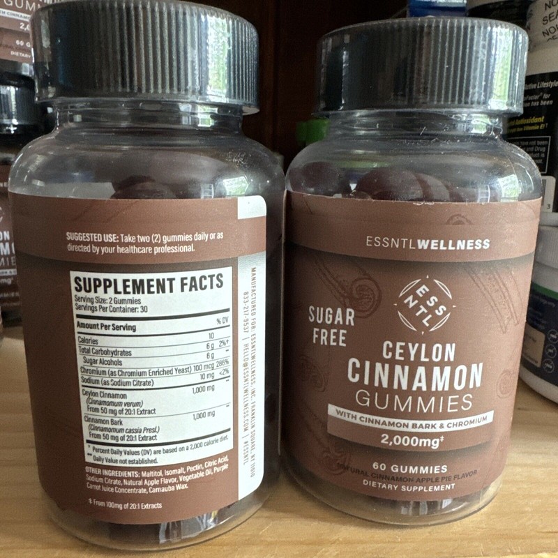 Purify Life Essntl Wellness Sugar-Free Ceylon Cinnamon Gummies 2,000Mg 60