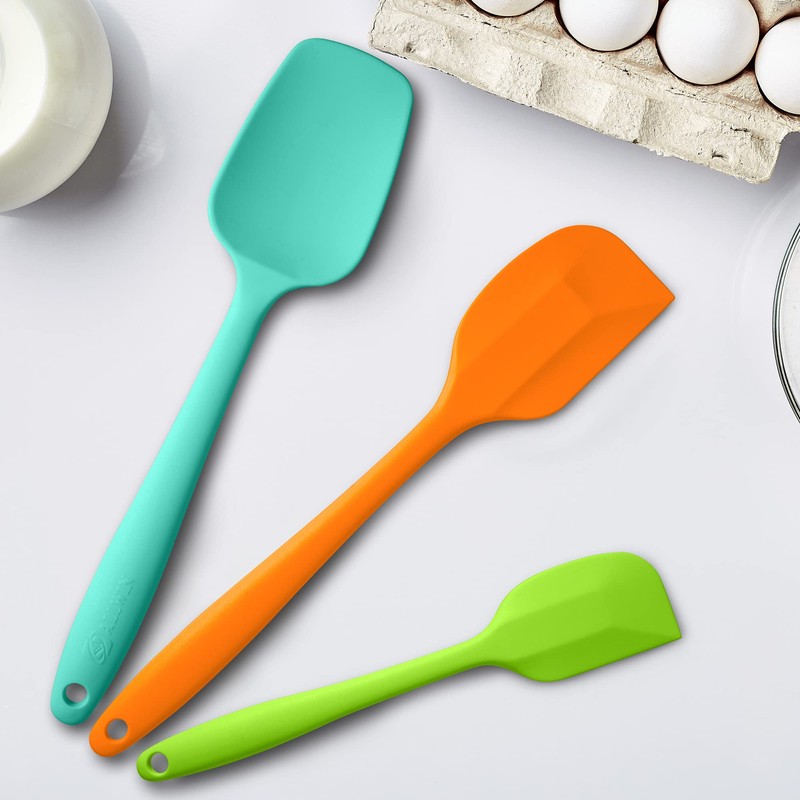 Silicone Spatula 3-piece Set, Ergonomic Handle High Heat-Resistant Spatulas, Non-stick