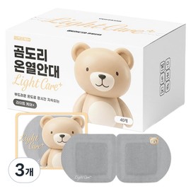 Bear Gomdori Light Care Plus Heated Eye Mask Unscented, 40 Pack, 3 Packs / 곰도리 라이트 케어 플러스 온열안대 무향, 40개입, 3개