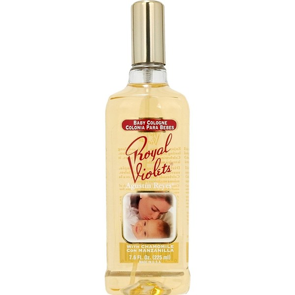 Royal Violets Baby Cologne, Baby Cologne with Chamomile to Gently Refresh Your Baby, Delicate Scent, All Family, Baby Perfume, Sensitive Skin, Relaxing Aroma, 7.6 Fl Oz, Spray Bottle, Amber