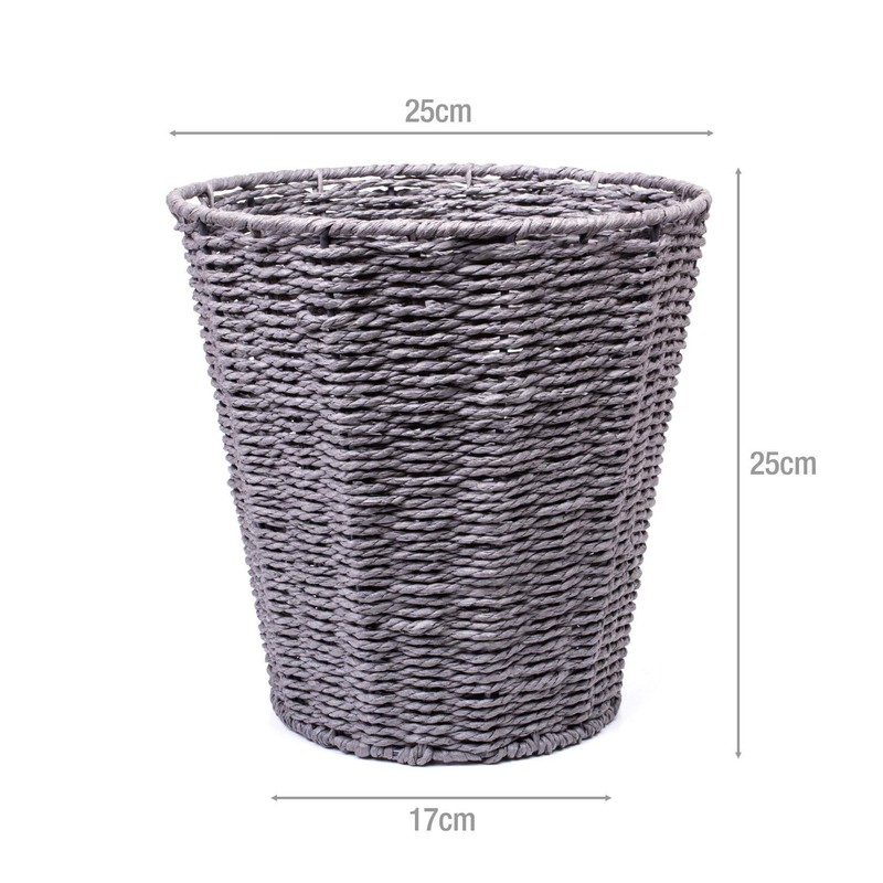 woodluv Round Waste Paper Basket Bin - Rubbish Bin for
