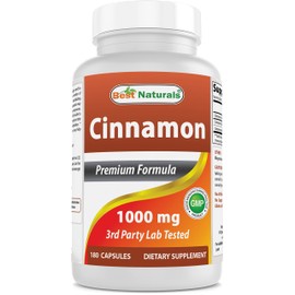 Best Naturals Cinnamon 1000 mg with Chromium 200 mcg 180 Capsules (180 Count (Pack of 1))