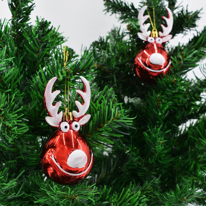 Fassory 3 Pcs Deer Shaped Christmas Baubles, Christmas Ornament Hanging