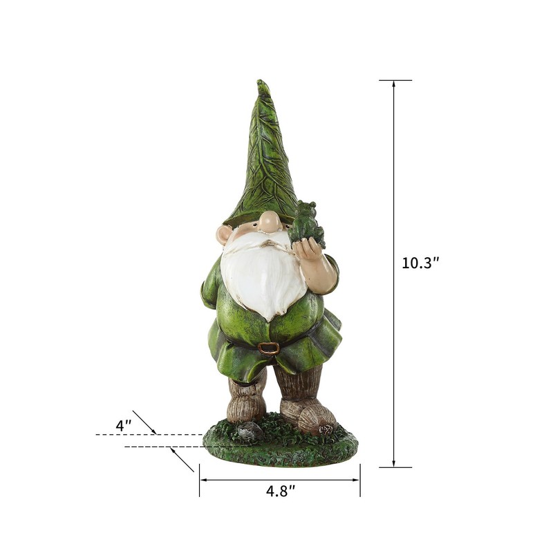 Topadorn Resin Gnome Statue - Outdoor Garden Decorative Frog Statuary