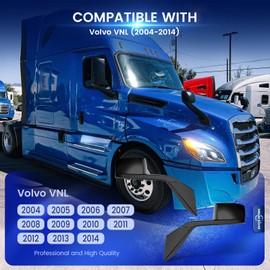 High Soar Hood Mirror Assembly for Volvo VNL(2004-2014),Truck Hood Mirror with Arm Replacement for Volvo VNL Left Driver Side and Right Passenger Side (A Pair) (Black)