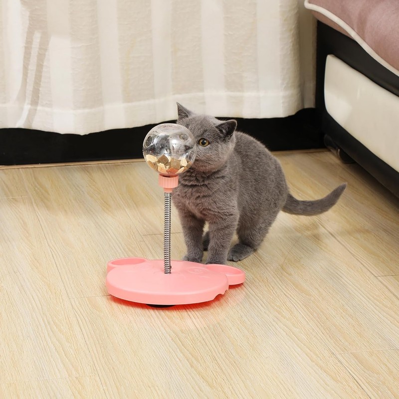 Liahelianx Durable Adjustable Difficulty Pet Feeder Ball Interactive Wobbly Design