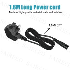 Power Cable Replacement for Technics Turntable Record Player SL-D30 SL-BD22 SL-B270U SL-QD3 SL-QD2 Figure 8 Plug UK Lead AC Cord