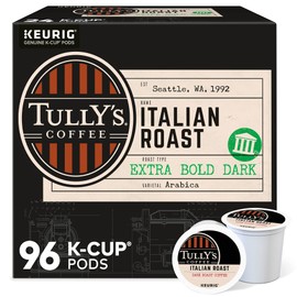 Tully's Coffee Italian Roast Keurig Single-Serve K-Cup Pods, Dark Roast Coffee, 96 Count
