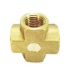 Nigo Industrial Co. Forged Brass Pipe Fitting, 4-Way Tee, Female