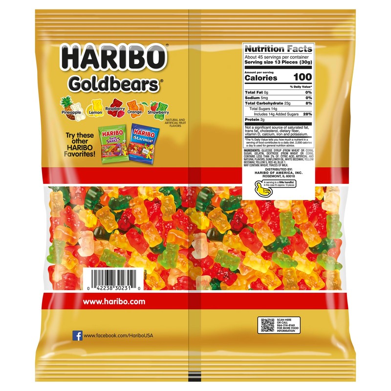 HARIBO Goldbears, Gummi Candy, 3 lb Bag, Assorted Flavors