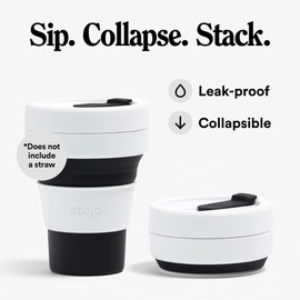 Stojo Collapsible Pocket Cup, Silikon, schwarz, 5 x 13 cm