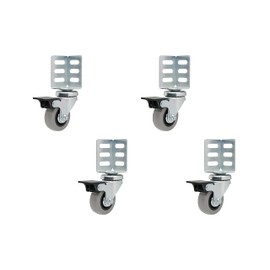 Shepherd Hardware 8126E 1-7/8-Inch TPR Swivel Corner Casters with Top Brake, 4-Pack