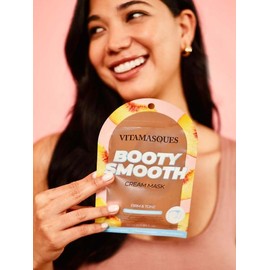 Vitamasques Booty Smooth Cream Mask - Toning, Firming, and Hydrating Treatment for Body Care - Caffeine Hyaluronic Moisture