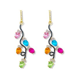 Ymimanchil Colorful Christmas Earrings for Women Christmas Light Bulb Earrings Crystal Christmas Dangle Earrings Xmas Holiday Earrings