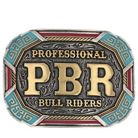Montana Silversmiths Unisex Pbr Vibrant Riders Belt Buckle Multi One Size