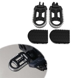 Xitomer Stainless + Rubber Motorbike Bike Foot Pegs, Fit for MT-03 MT-07 MT-09 MT-10 FJR1300 XSR900 XV950CR Racer MXT850 Niken Tracer 900 Motorbike Footrest Wide Fat Foot Pegs Footpeg