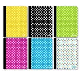 Bazic Products 6/pack Bazic Polka Dot  College Ruled Composition Book 100ct. in 6 assorted Colo