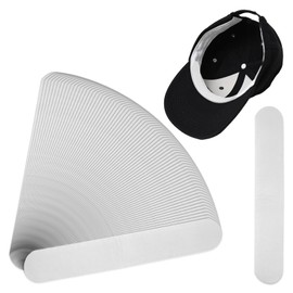 60Pcs Hat Sweat Liner Pads, Disposable Hat Liner Insert, Cap Sweat Protector, Makeup Stains Guard Moisture Absorption Supplies for Women Men Sport, White, 9.4 × 1.5in