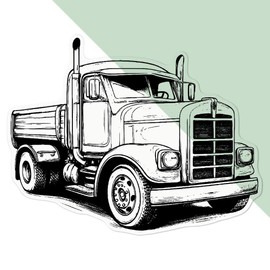 Large 210mm 'Heavy Truck ' Transparent/Clear Sticker Decal for Windows/Cars/Walls (DC00134898)