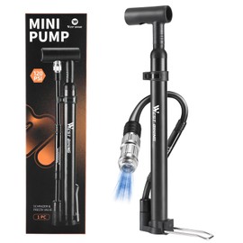 WESTGIRL Bicycle Floor Pump Mini Air Pump with Pressure Gauge, Floor Air Pump High Pressure 120 PSI, Bicycle Pump for Presta Schrader Valves Portable Small Bicycle Pump for MTB Road Bike