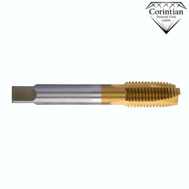 Corintian HSS TiN Tap Shape D, Diameter M2 - M20, Straight Groove, Universal Tap, Machine Tap, for Through Holes (M10)