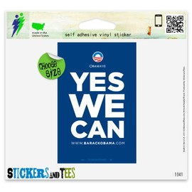 Obama Yes We Can Vinyl Car Bumper Window Sticker 3" x 2"