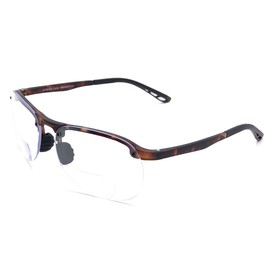 VITENZI Bifocal Safety Glasses with Readers TR90 Wrap Around Sport Magnifying Safety Reading Protective Goggles Como in Tortoise 1.50