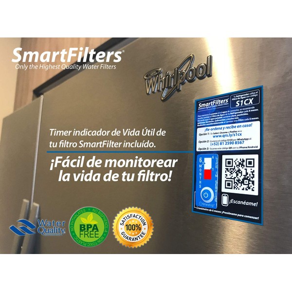 Filtro de Agua DA2900020B Original para Refrigeradores | Inventario en México | Incluye Garantía y Cronómetro para monitorear tu filtro | S1OX