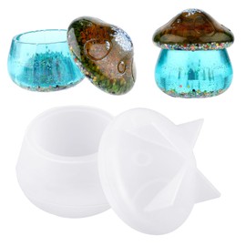 Mushroom Jar Resin Molds Silicone Molds with Lid for DIY Storage Bottle Jewelry Box Candle Holder Candy Container Home Decor