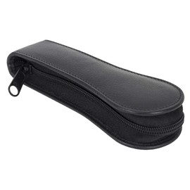 LEAS Watch Case for 1 Watch with Zip Made of Finest Cowhide Leather 15 x 6 x 2.5 cm (W x H x D) (Black)