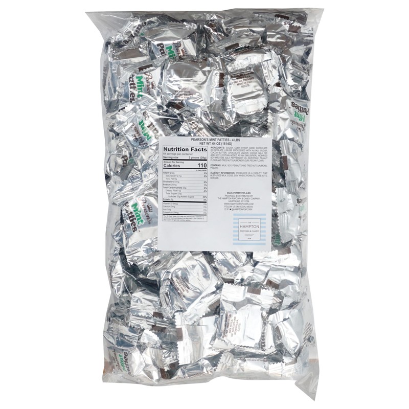 Pearson's Mint Patties, 4 Pound Bulk Bag (Approx 110 Pieces),