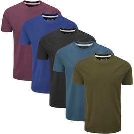 Charles Wilson Men's 5 Pack Midweight Crew Neck T-Shirt (XX-Large, Everyday)