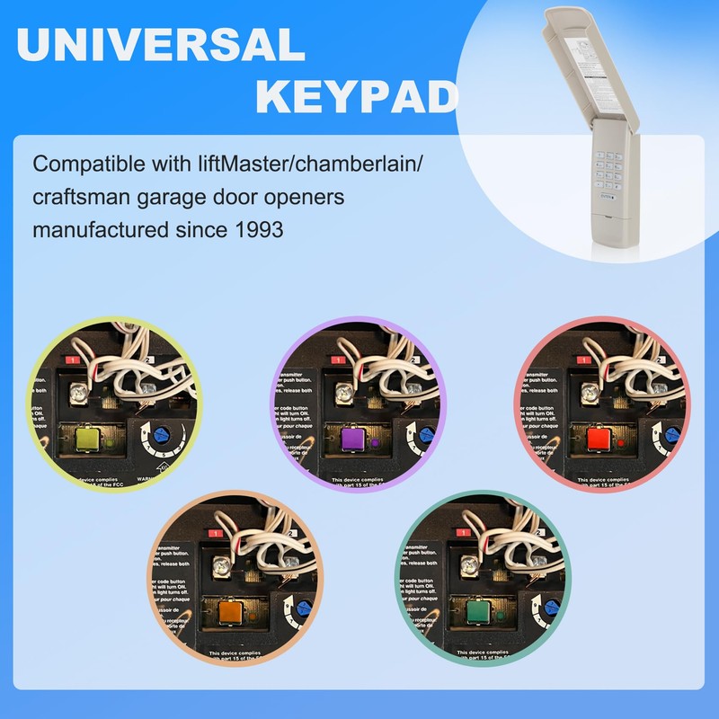 878max for liftmaster Chamberlain Craftsman Garage Door Opener Keypad Universal,